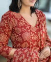 Maroon Colour Rayon Printed Kurti With Pant Dupatta Wholesale Market In Surat Aaradhna 2037
